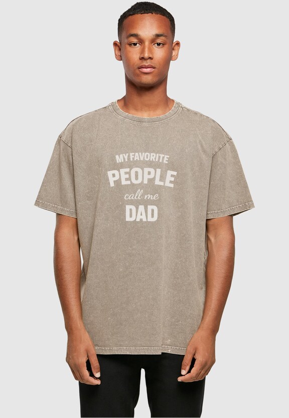 Fathers Day - My Favorite People Call Me Dad Acid Washed Heavy Oversized Tee-0