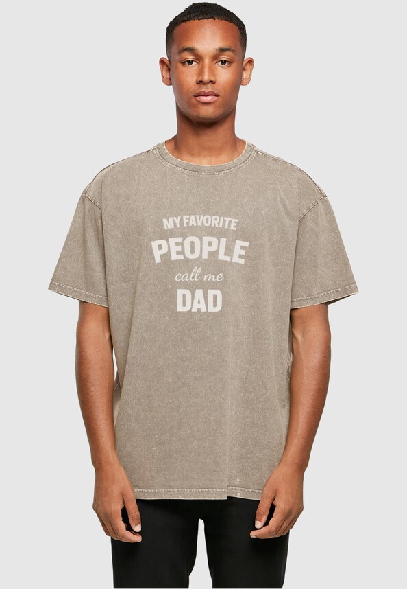 Fathers Day - My Favorite People Call Me Dad Acid Washed Heavy Oversized Tee-0