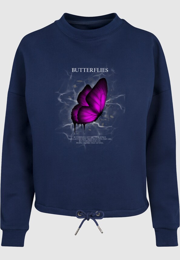 Ladies Butterflies Oversize Crewneck-2