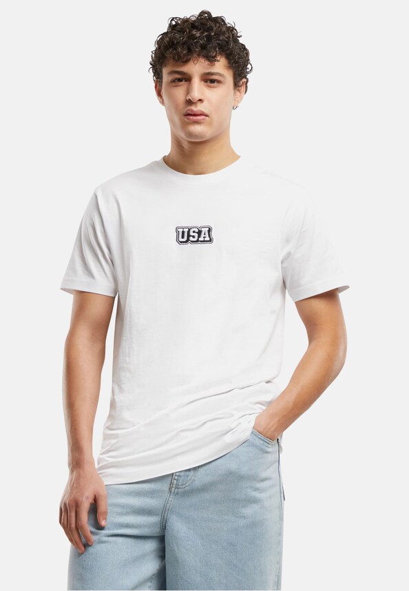 USA College Wording Patch Tee-0