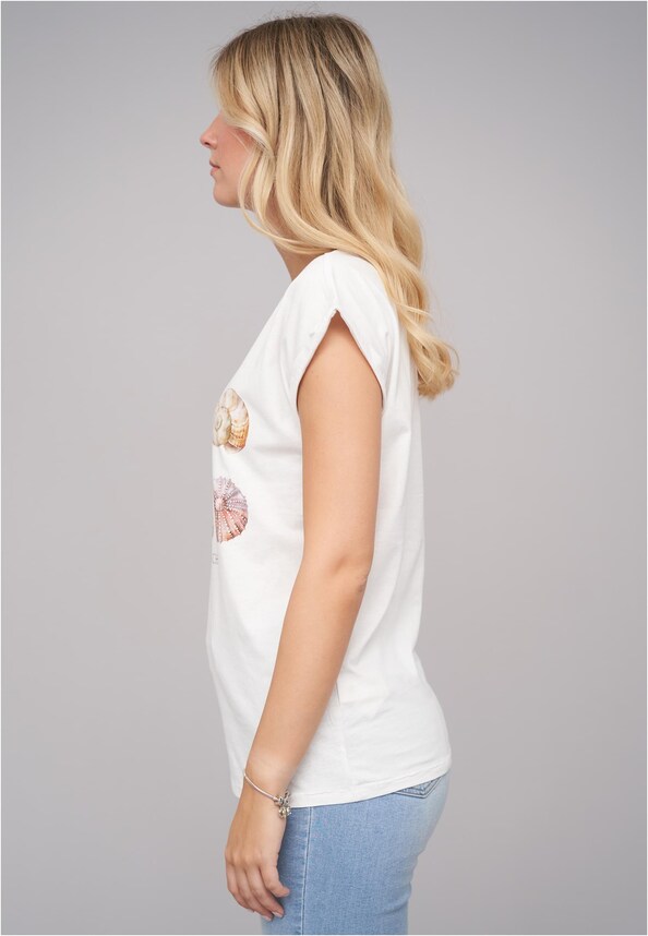 Ladies Seashell White Tee-2
