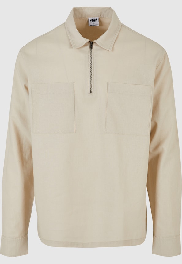 Cotton Linen Half Zip-3