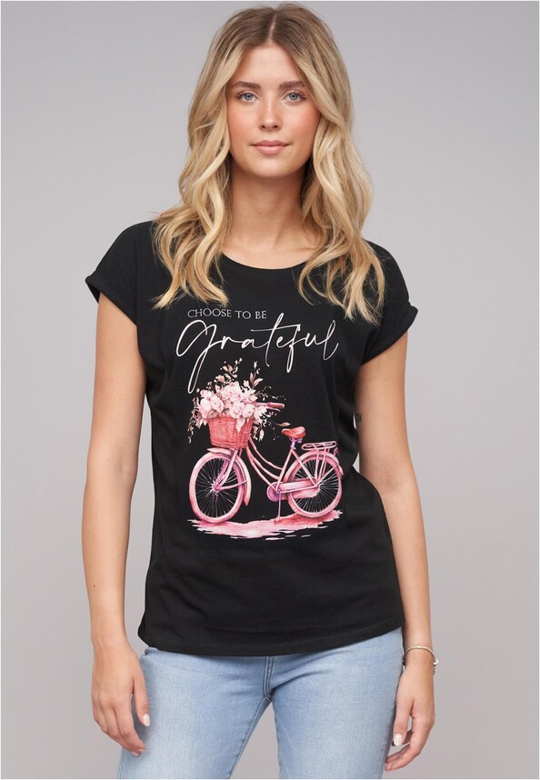 Ladies Grateful/Bike01 Tee-0