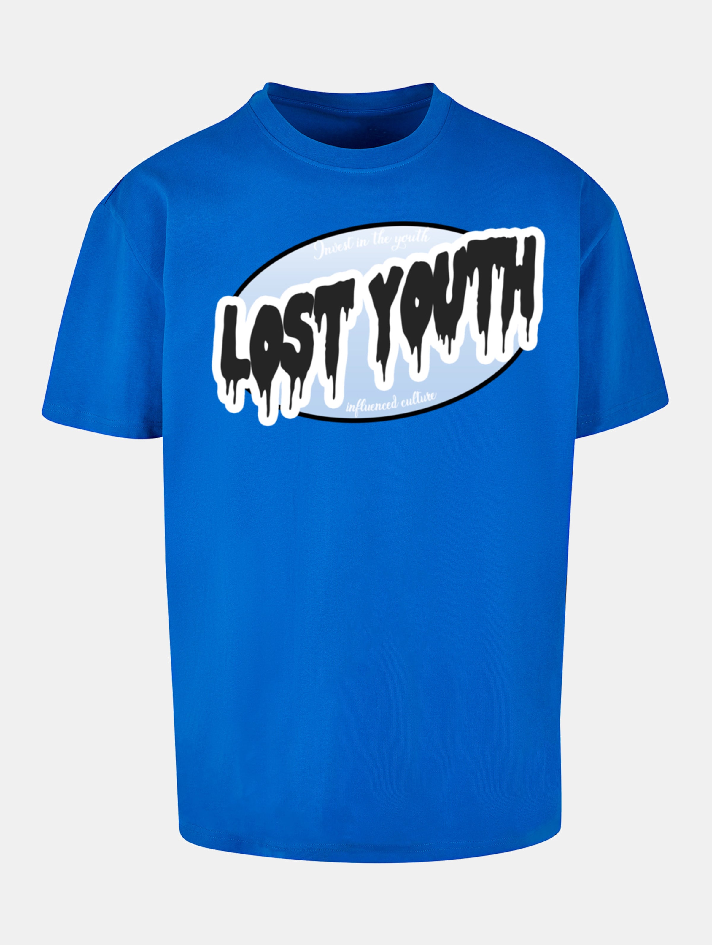 Lost Youth INVEST T-Shirt Männer,Unisex op kleur blauw, Maat M