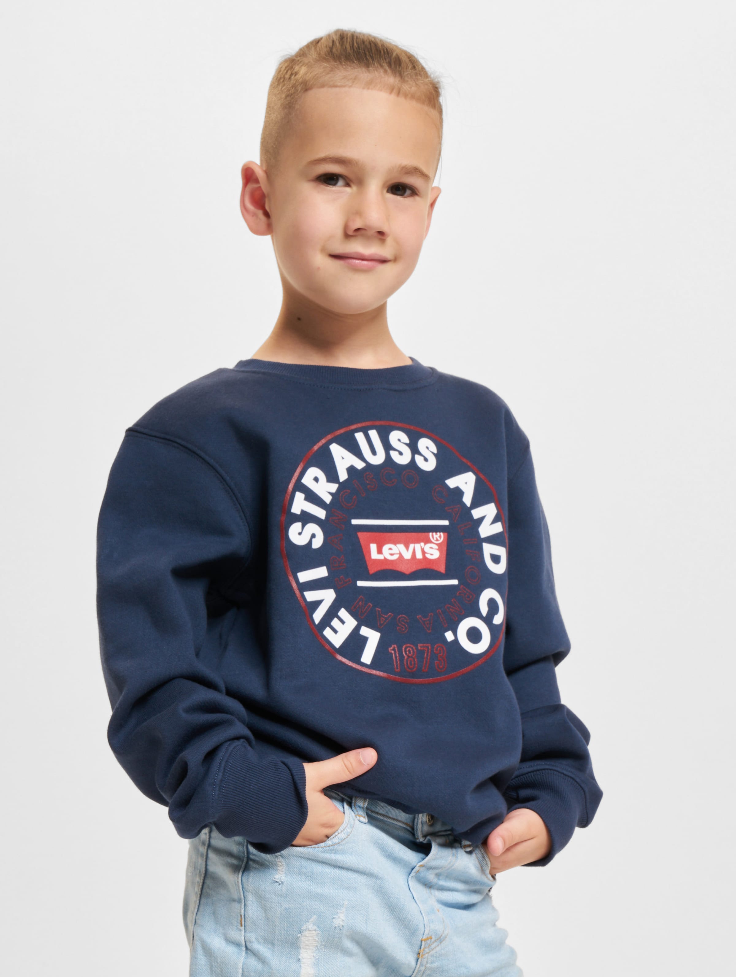 Levi's Levis Kids Crewneck Sweater Kinder,Unisex op kleur blauw, Maat 152