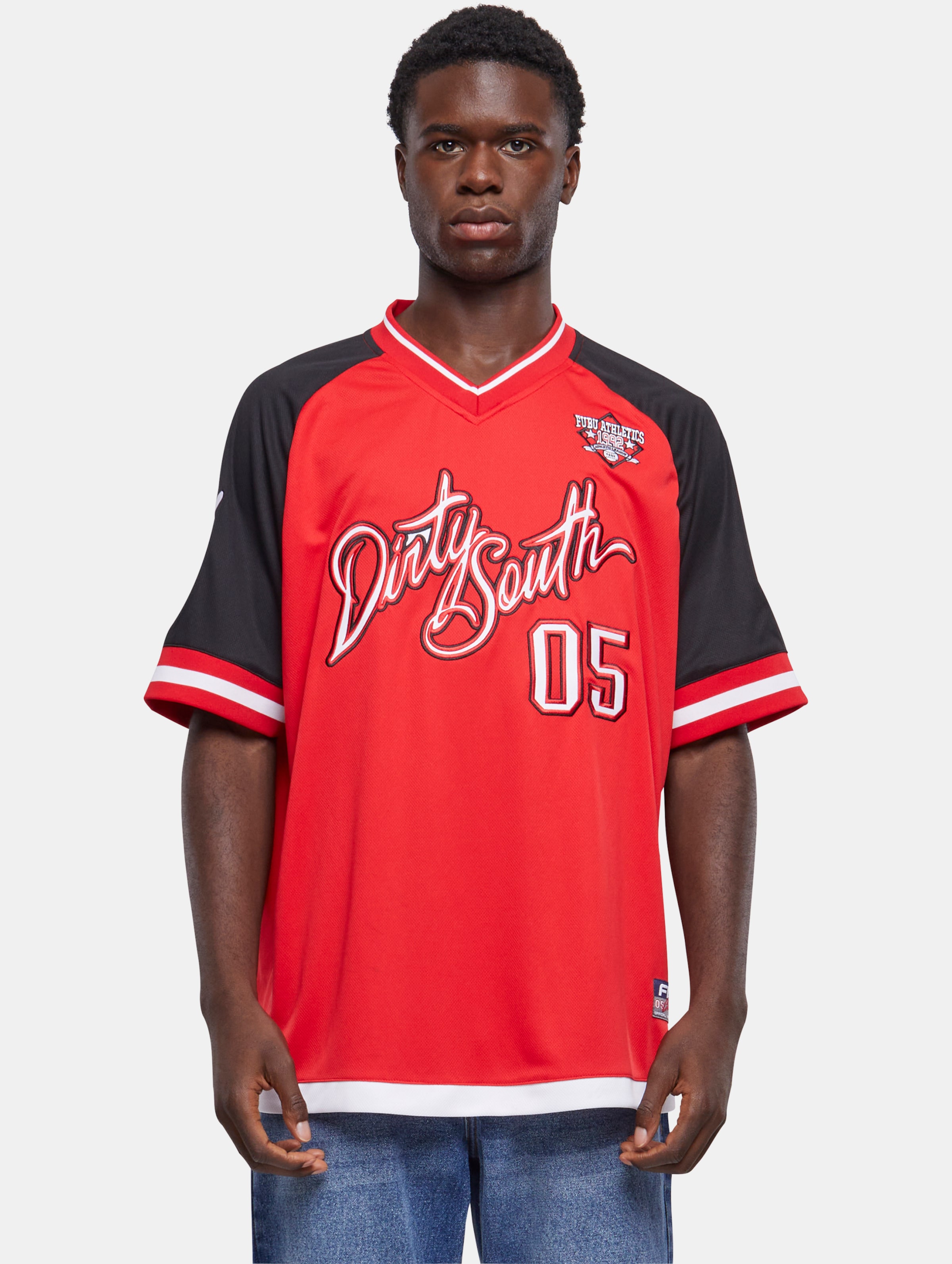 Karl Kani Athletics Dirty South Baseball Jersey Mannen op kleur rood, Maat XL