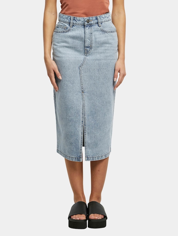 Ladies Midi Denim Skirt-2