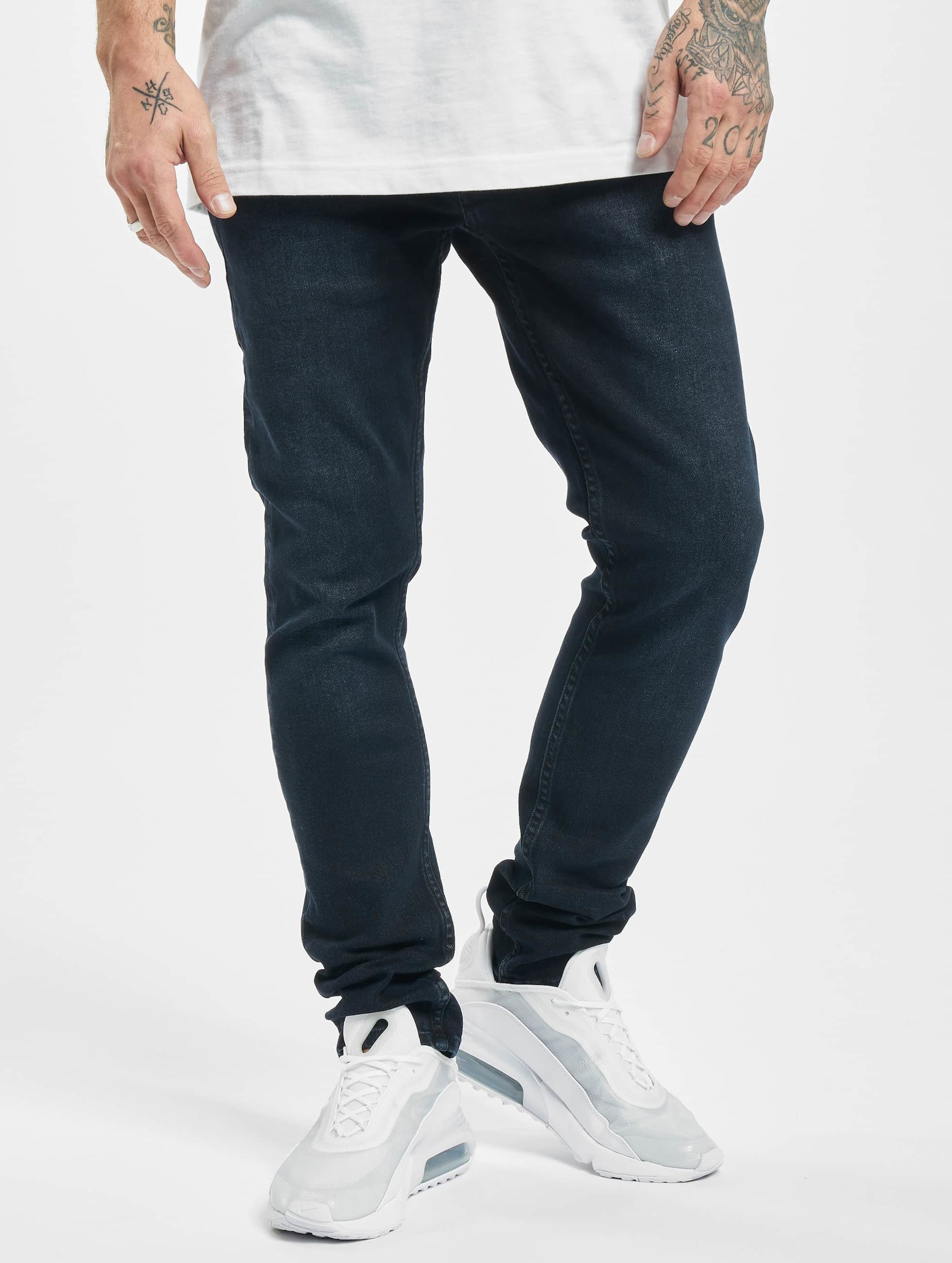 2Y Premium Basic Slim Fit Jeans Mannen op kleur blauw, Maat 36