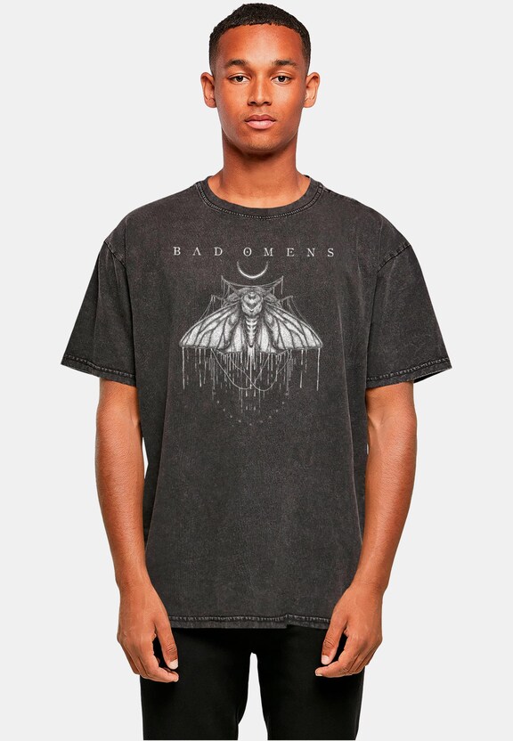 Bad Omens Moth Acid Washed Heavy Oversized Tee-0