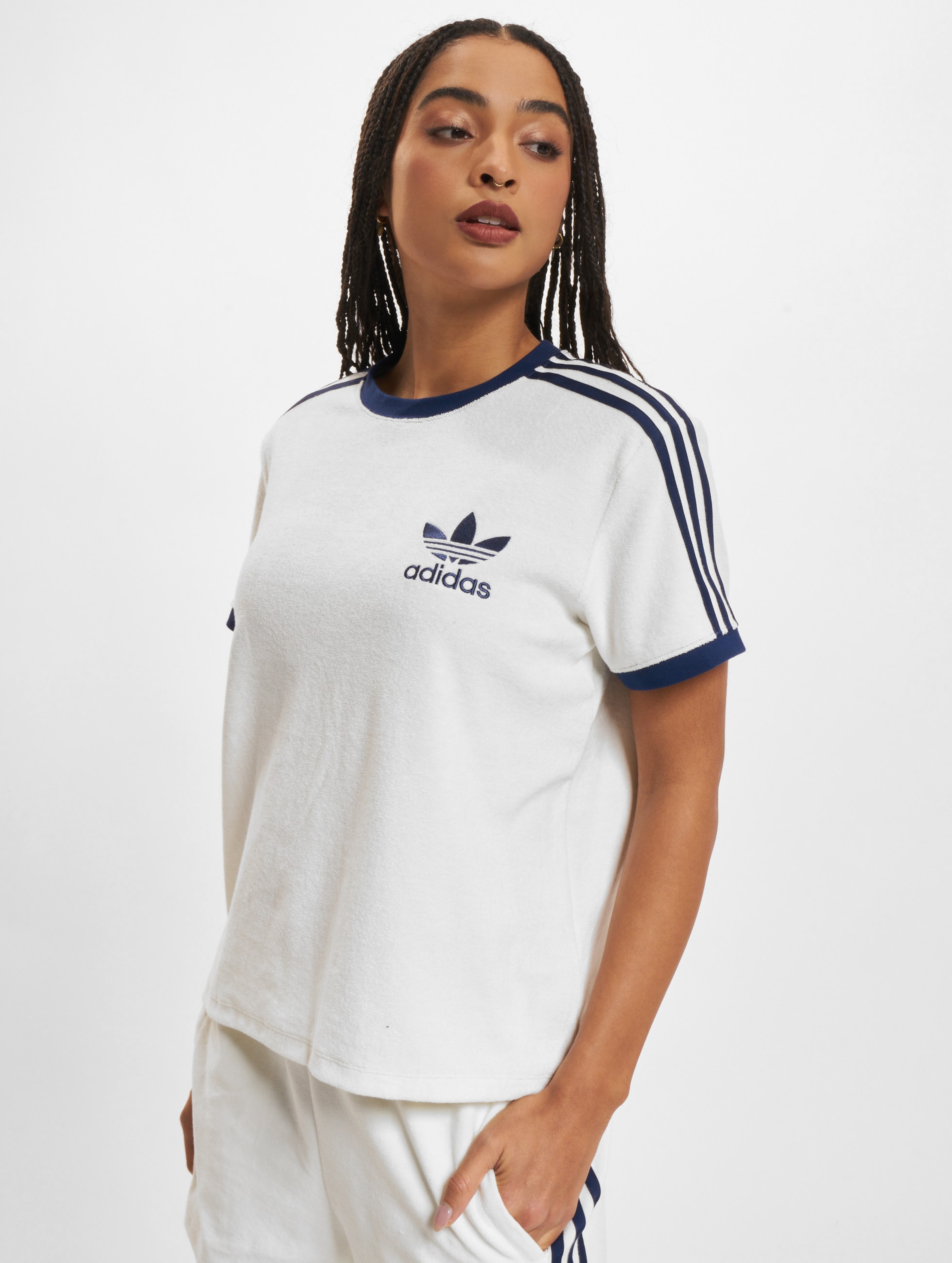 adidas Originals Terry 3 Stripes T-Shirts Frauen,Unisex op kleur wit, Maat XS