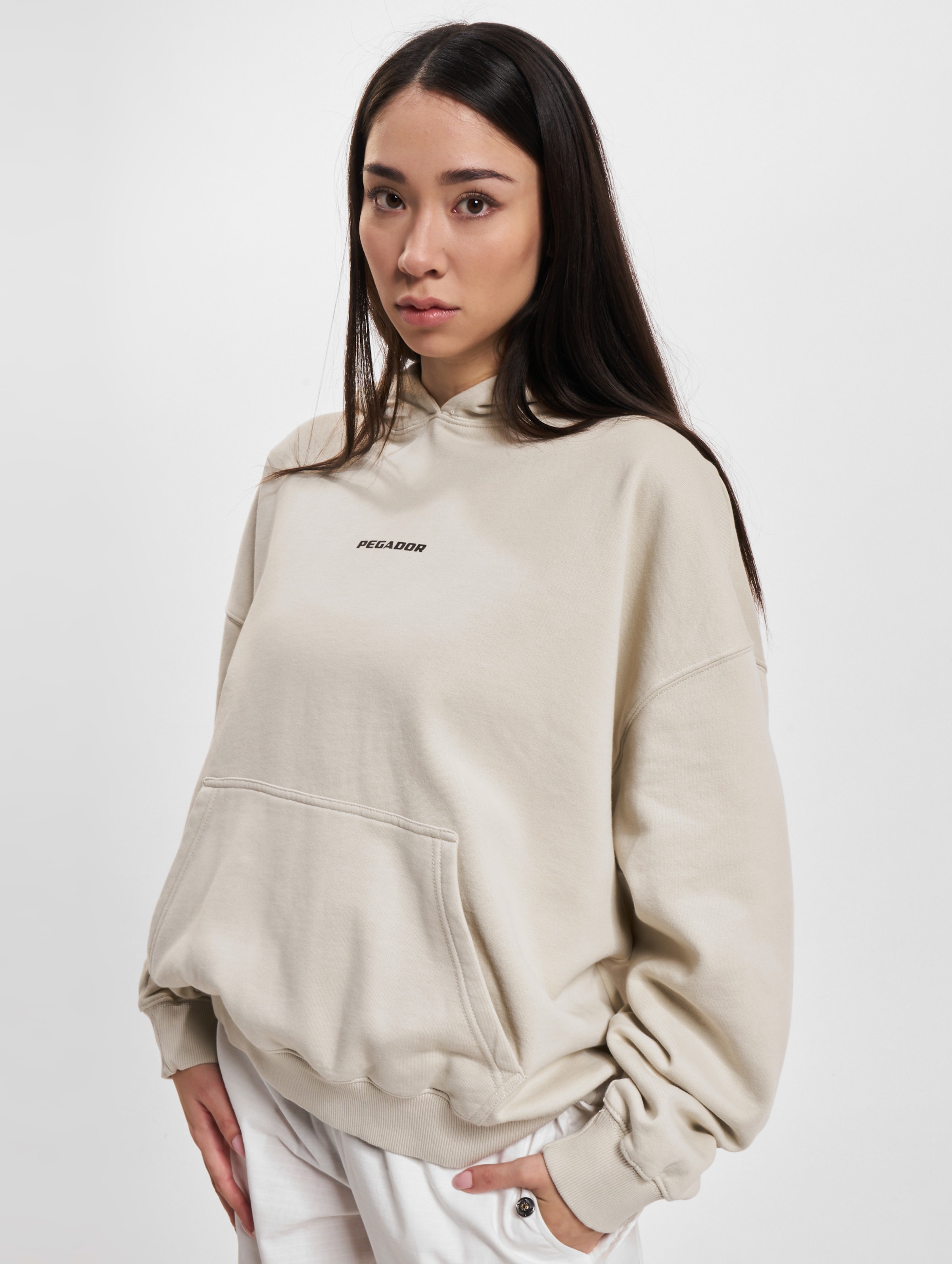 PEGADOR Pegador Dorothy Oversized Hoodie op kleur beige, Maat L