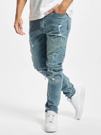 Paneled Denim Pants