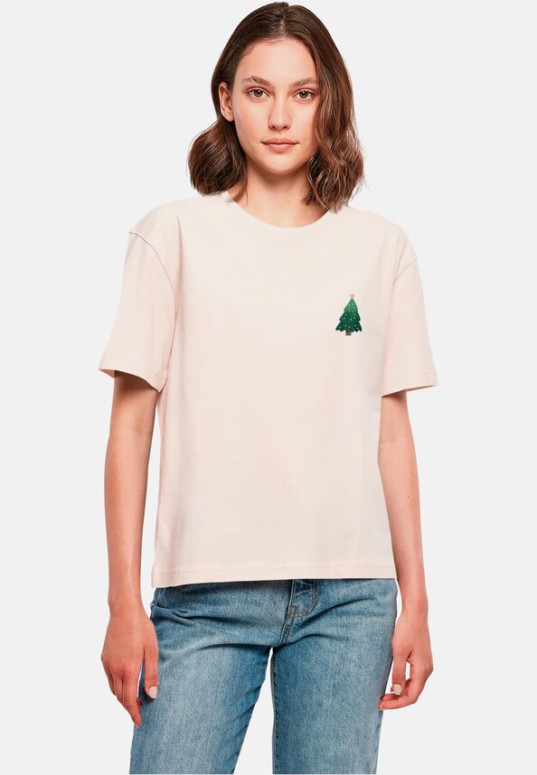 Ladies Christmas Holly Jolly Mood Tee-0