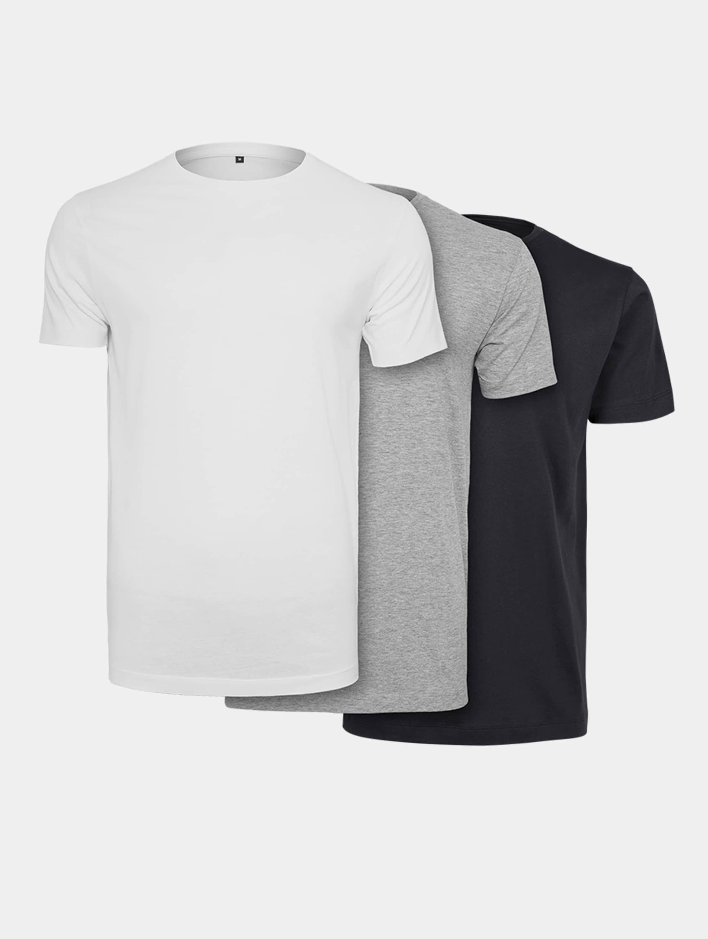 Build Your Brand Light T-Shirt Round Neck 3-Pack Mannen op kleur wit, Maat XXL