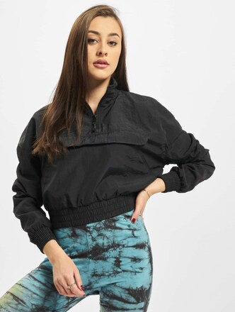 Cropped Crinkle Nylon Pull Over 