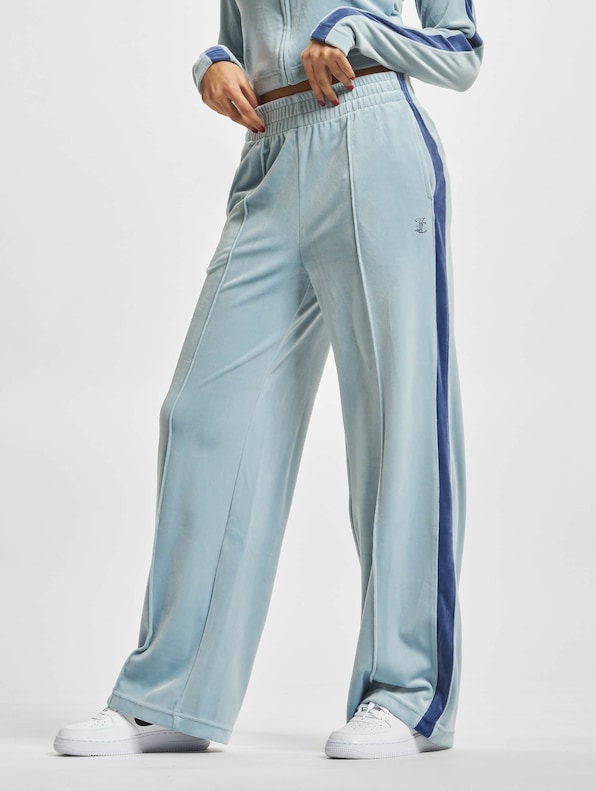 Juicy Couture Velour Wide Leg Track Pant Blue-1