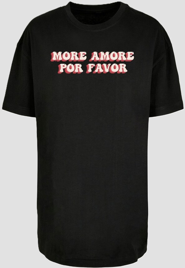 Ladies Hugs & Love - More Amore Por Favor Oversized Boyfriend Tee-2