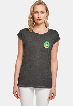Ladies Ufo Pizza Extended Shoulder Tee