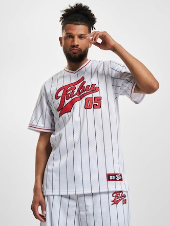 FM231-005-1 FUBU Varsity Pinstriped Mesh Tee