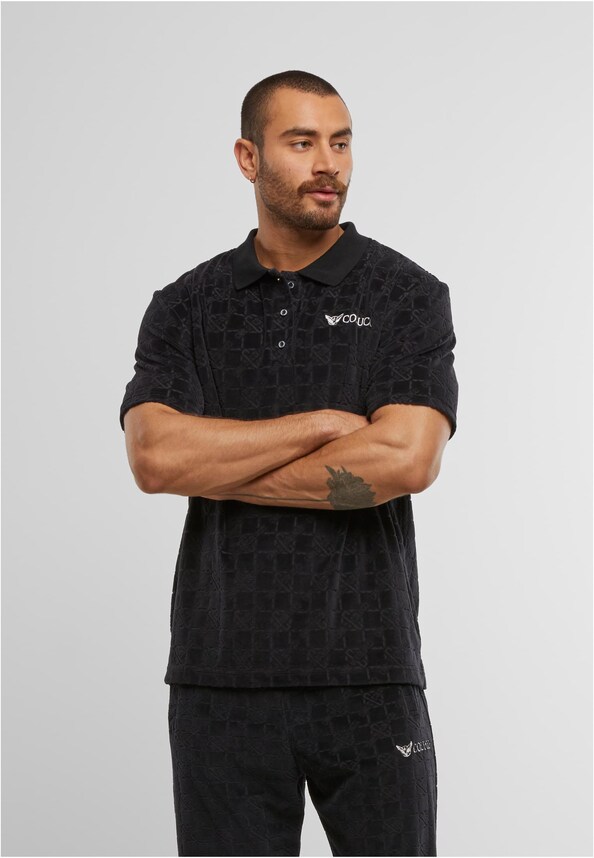 MONOGRAM VELOUR POLO SHIRT-0