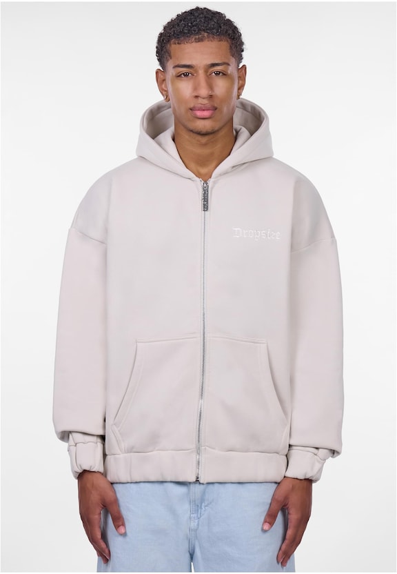 HEAVY OVERSIZE EMBO ZIPPER HOODIE-0