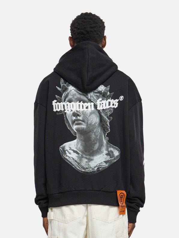 Forgotten Faces Fading Logo Statue Heavy Oversize Hoodies-1