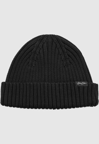 JA233-003-5 Script Flag Label Short Beanie