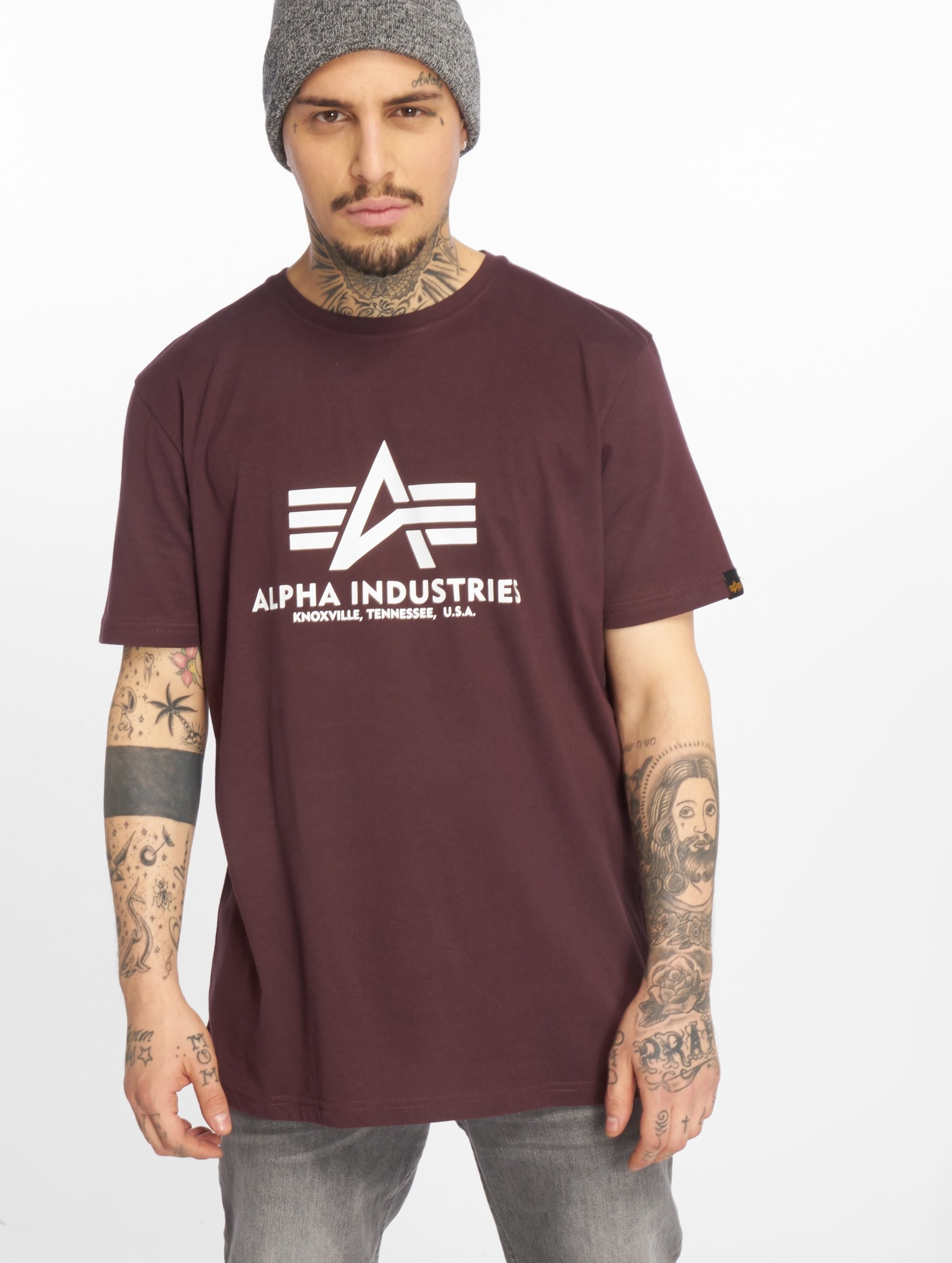 Alpha Industries Basic T-Shirt Deep Maroon-S