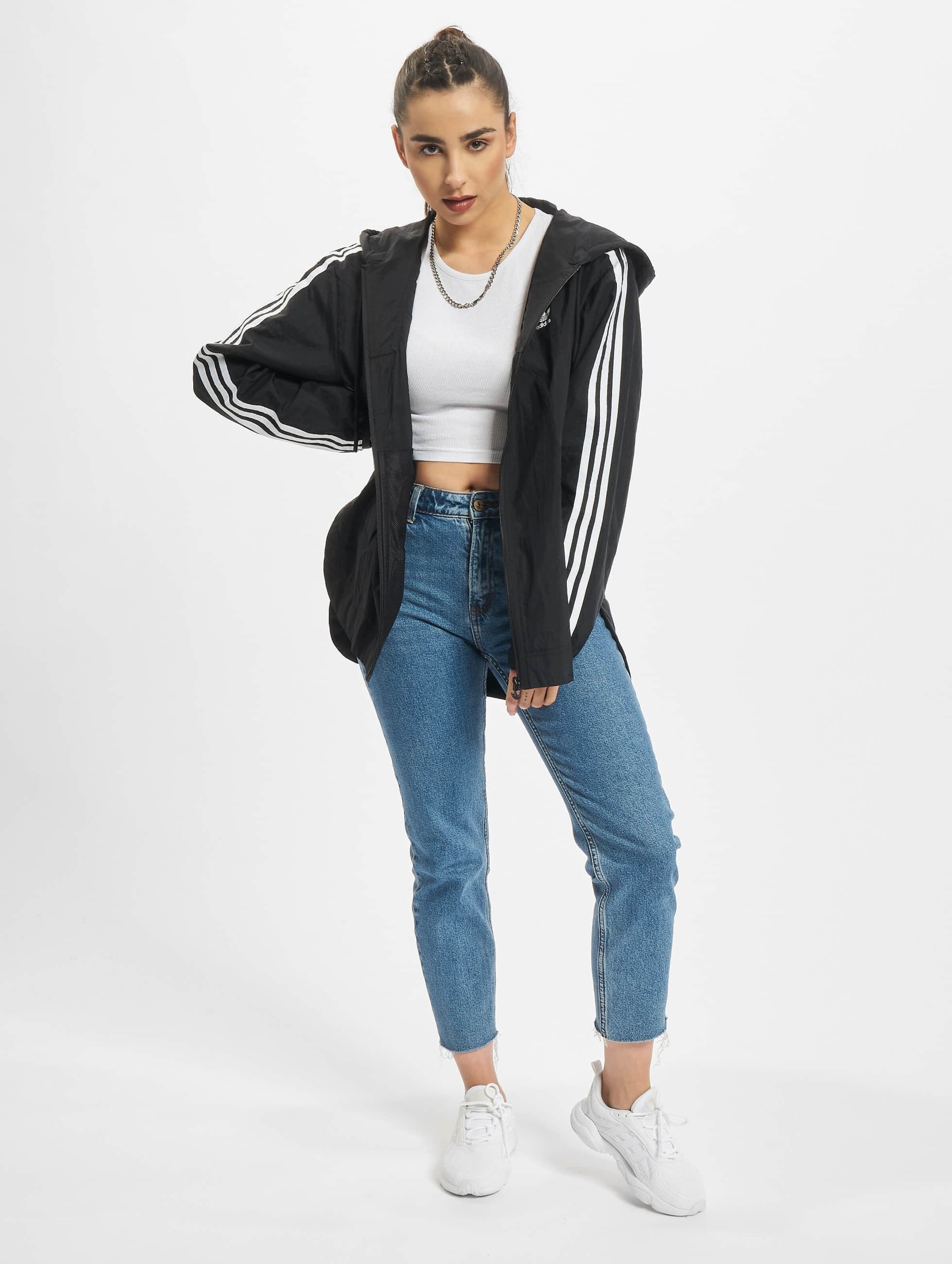 Adidas originals 3-stripes lock hotsell up boyfriend hoodie damen