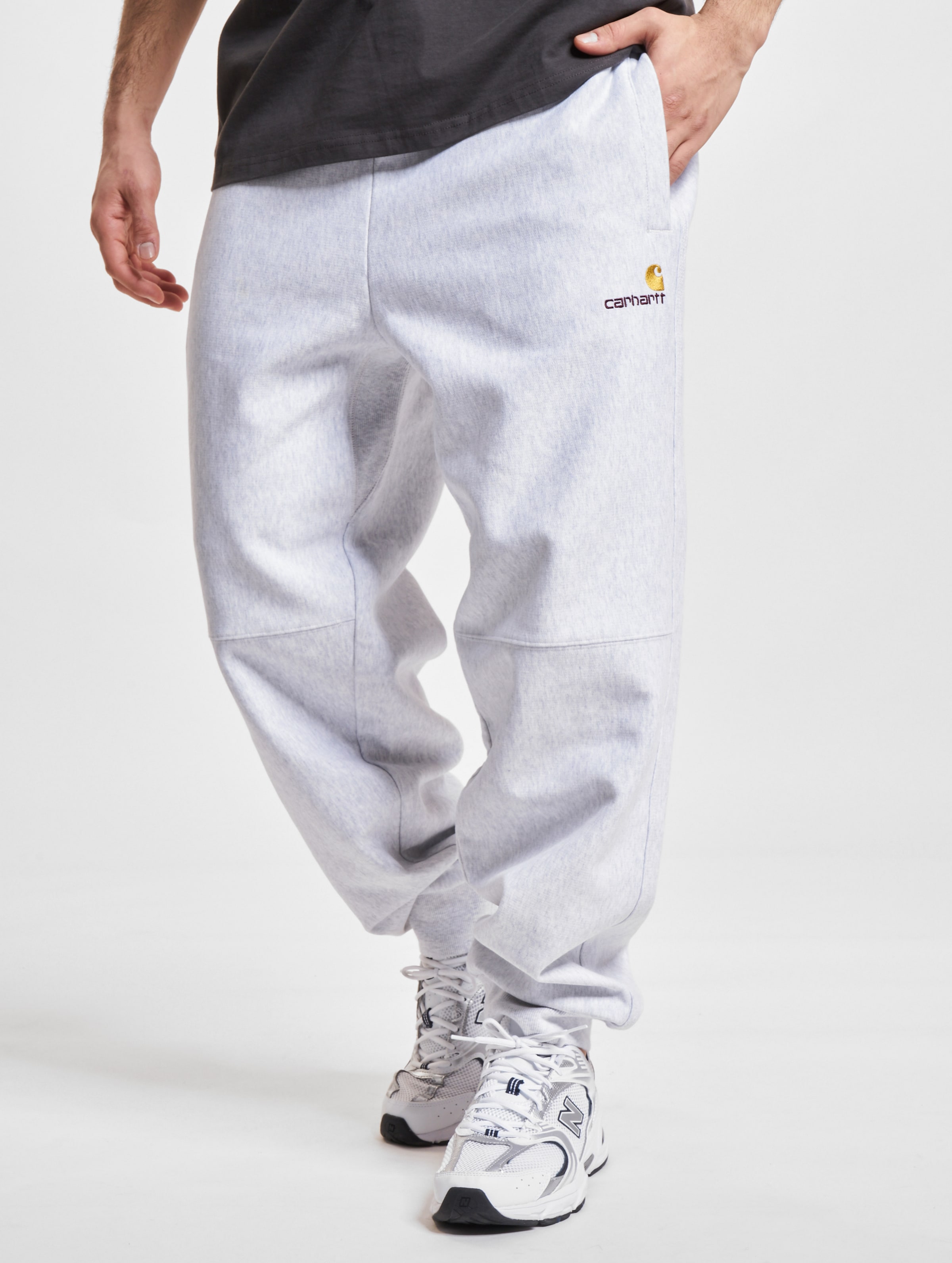 Carhartt WIP American Script Jogginghose Mannen op kleur grijs, Maat XL