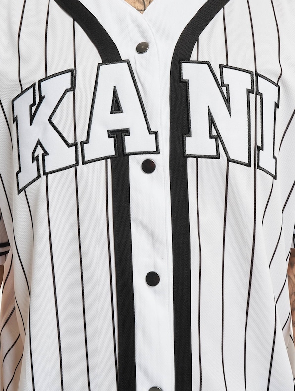 Karl Kani Serif Pinstripe Baseball Shirt-3