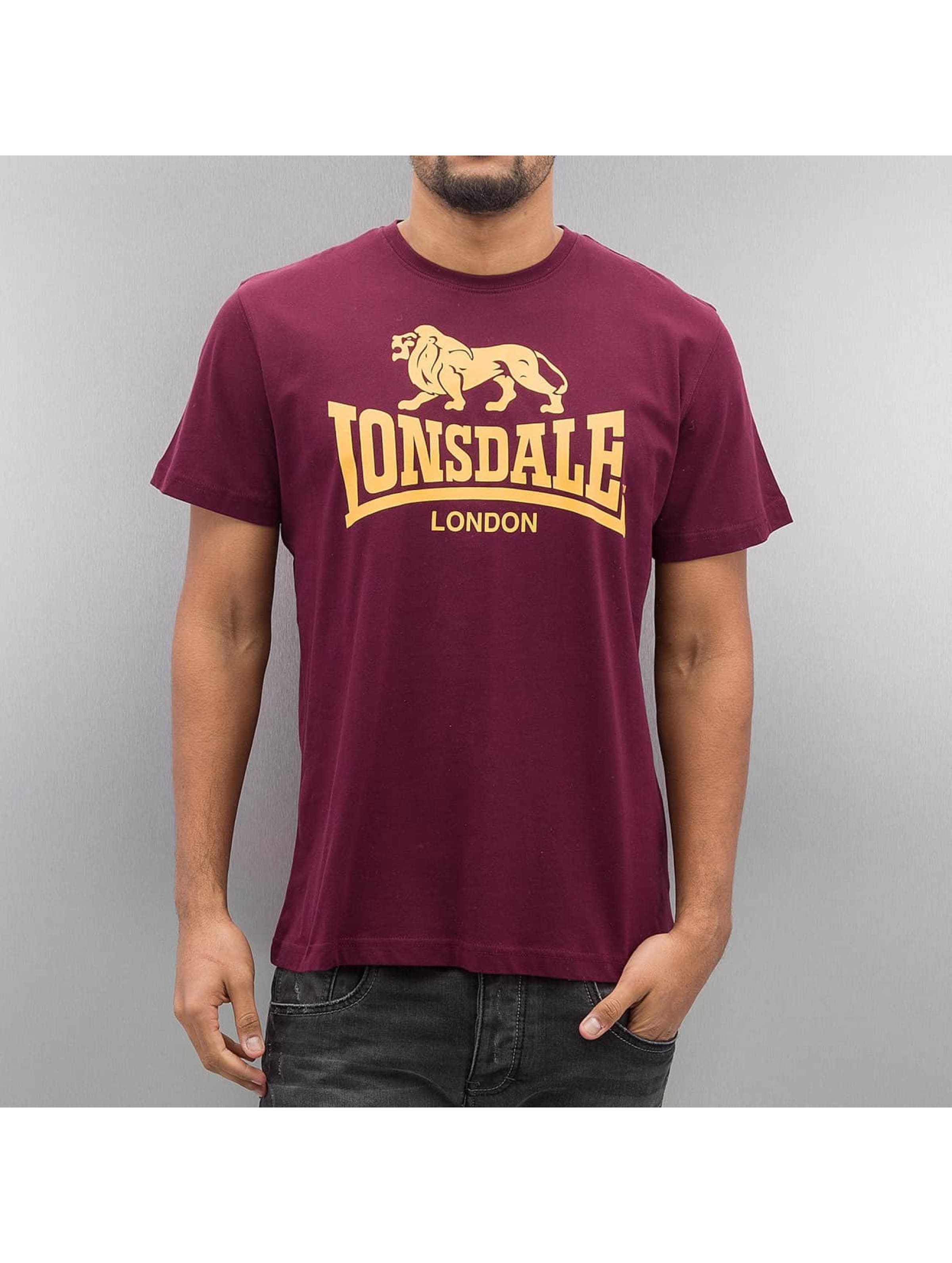 Lonsdale London Logo T-Shirt Mannen op kleur rood, Maat 4XL