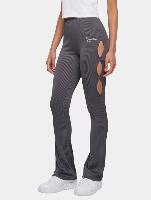 KK Small Signature Flared Leggings Bi-Color Rib-3