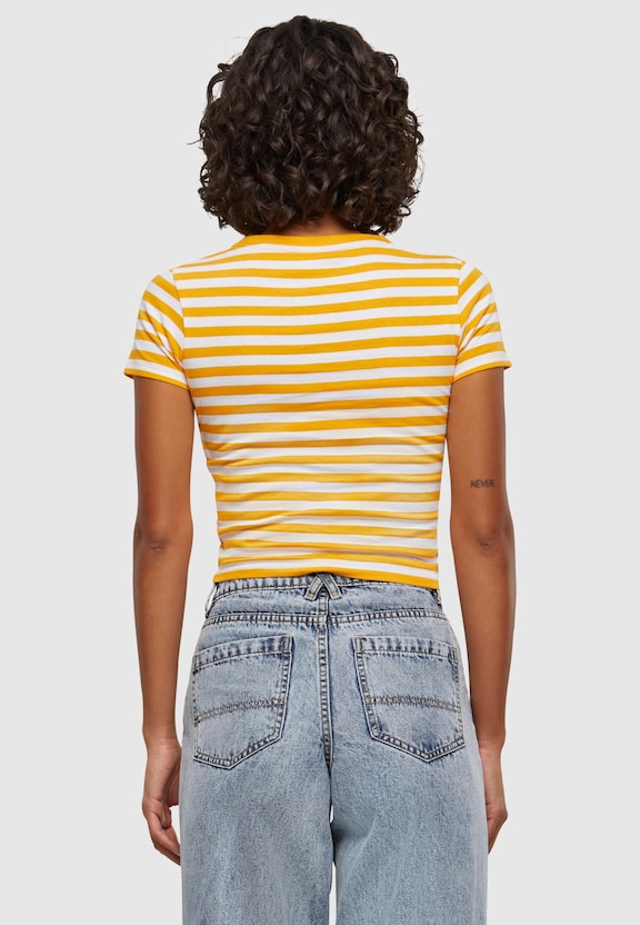 Ladies Short Striped Tee-1