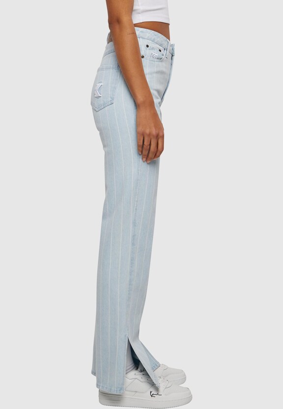 KW221-088-1 KK OG Pinstripe Slit Jeans-3