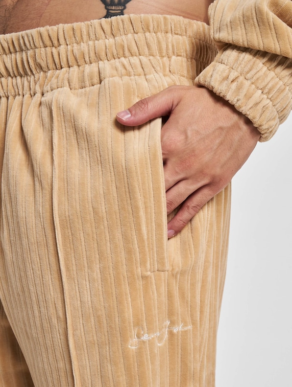 JM233-007-1 SJ Script Logo Striped Velours Trackpants-3