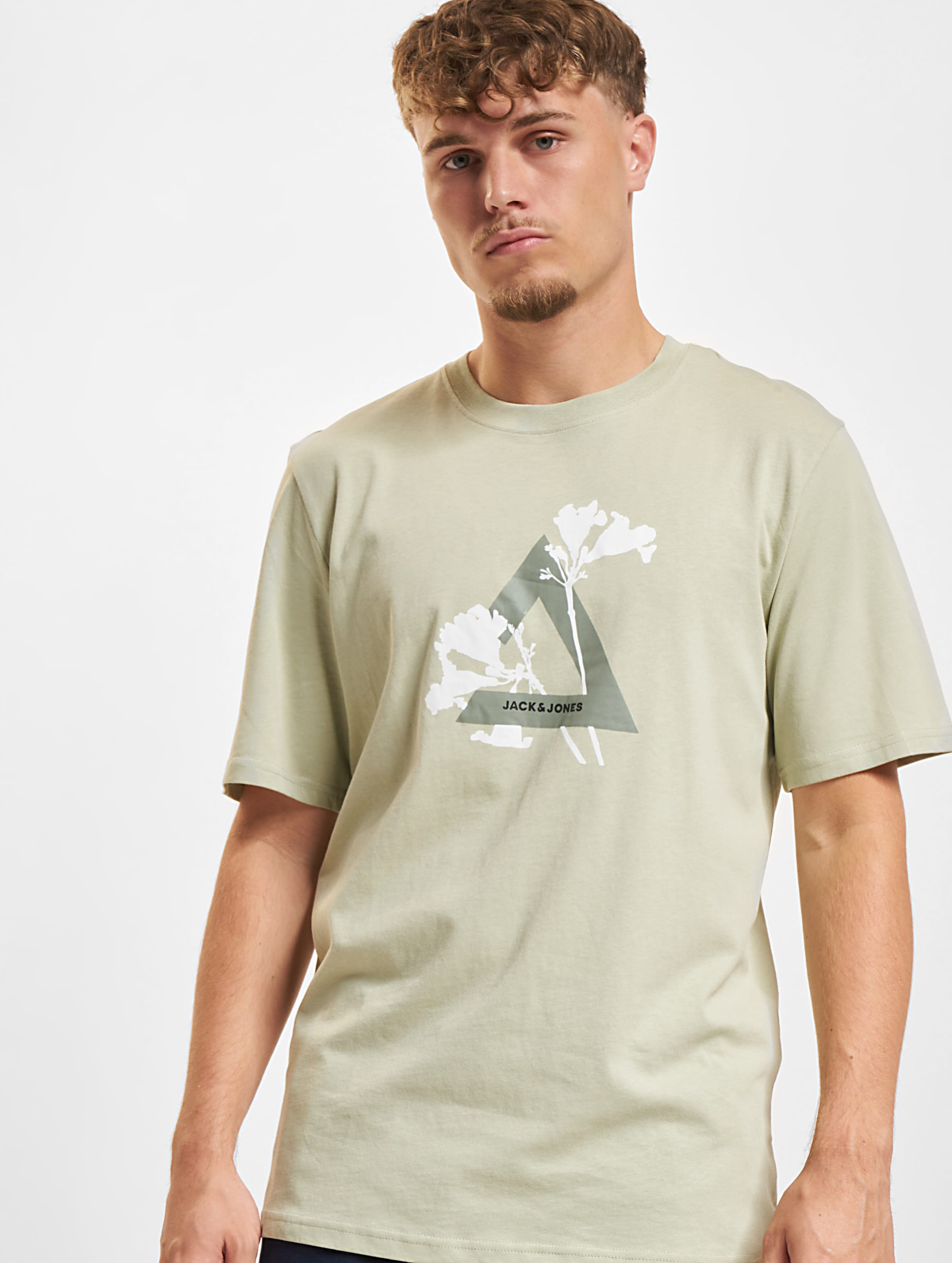 Jack & Jones Floral Triangle Crew Neck T-Shirts Männer,Unisex op kleur groen, Maat XXL