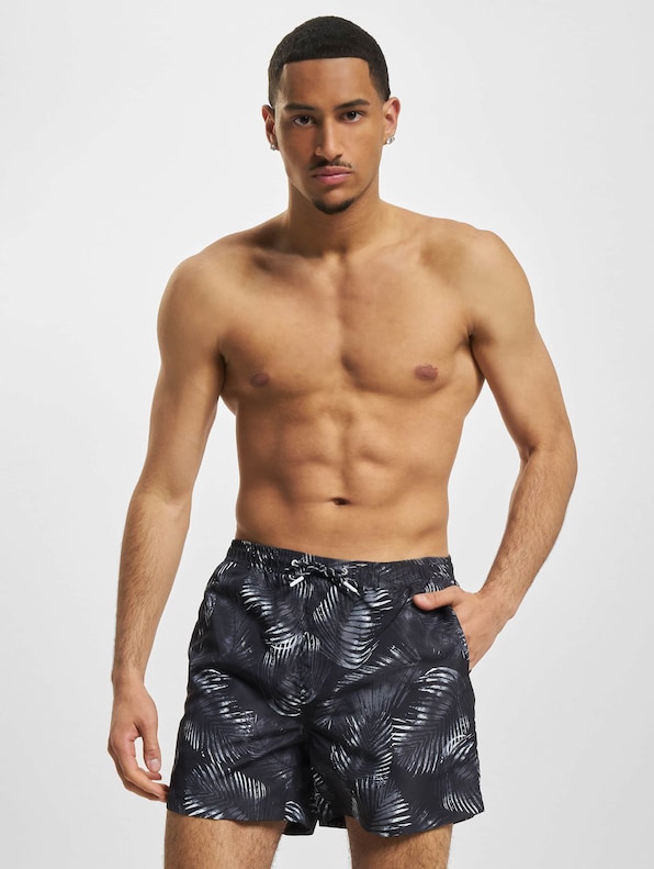 Only & Sons Ted Life Leafes Swim Trunks Dark-2