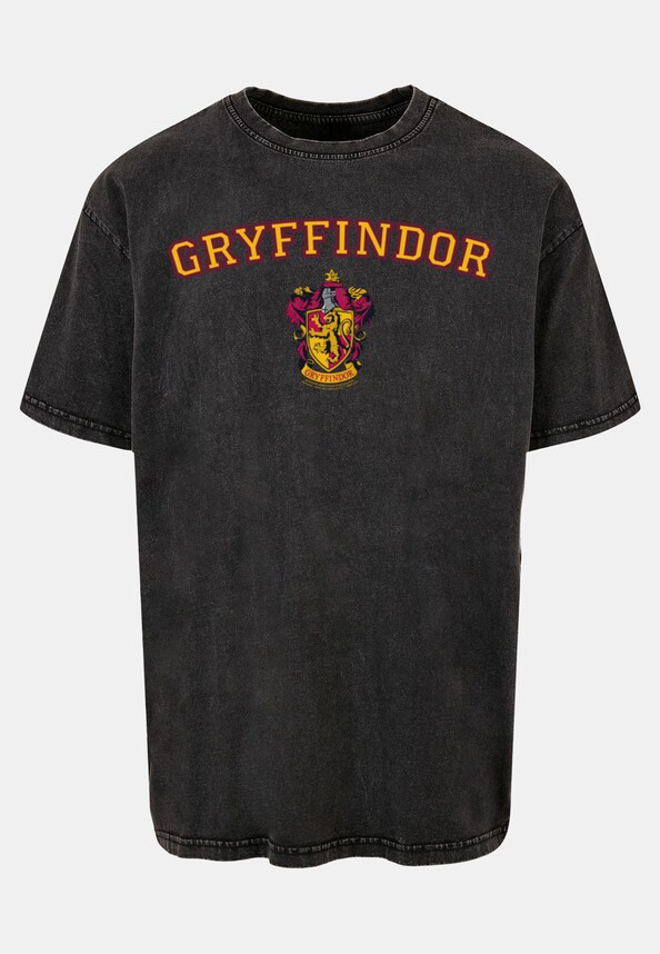Harry Potter - Hogwarts Gryffindor Crest Acid Washed Oversize -2