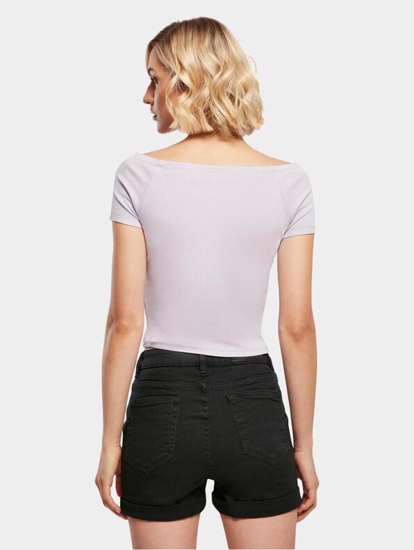 Ladies Off Shoulder Rib-1