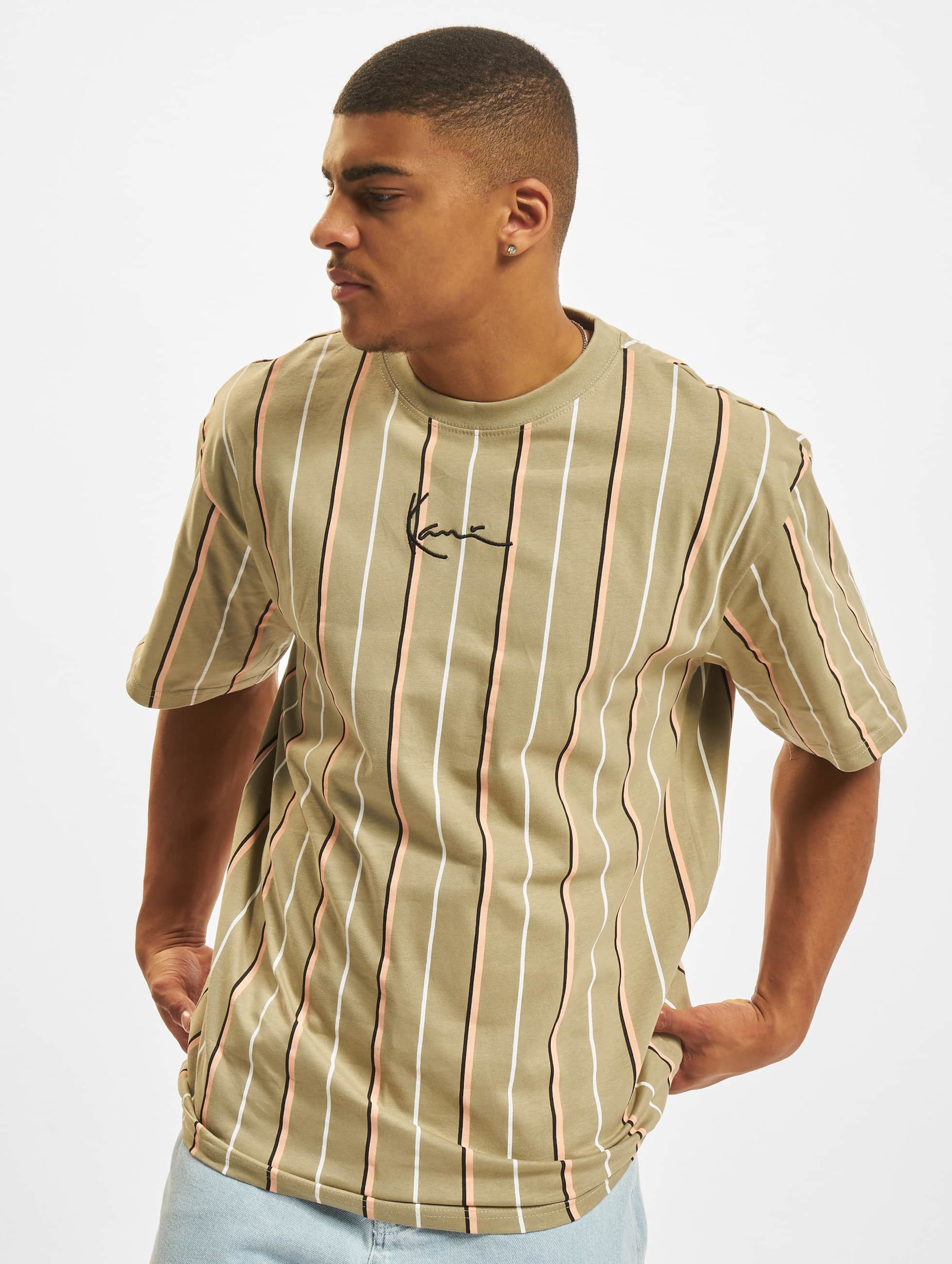 Karl Kani KM222-011-1 Small Signature Pinstripe Tee Männer,Unisex op kleur groen, Maat M