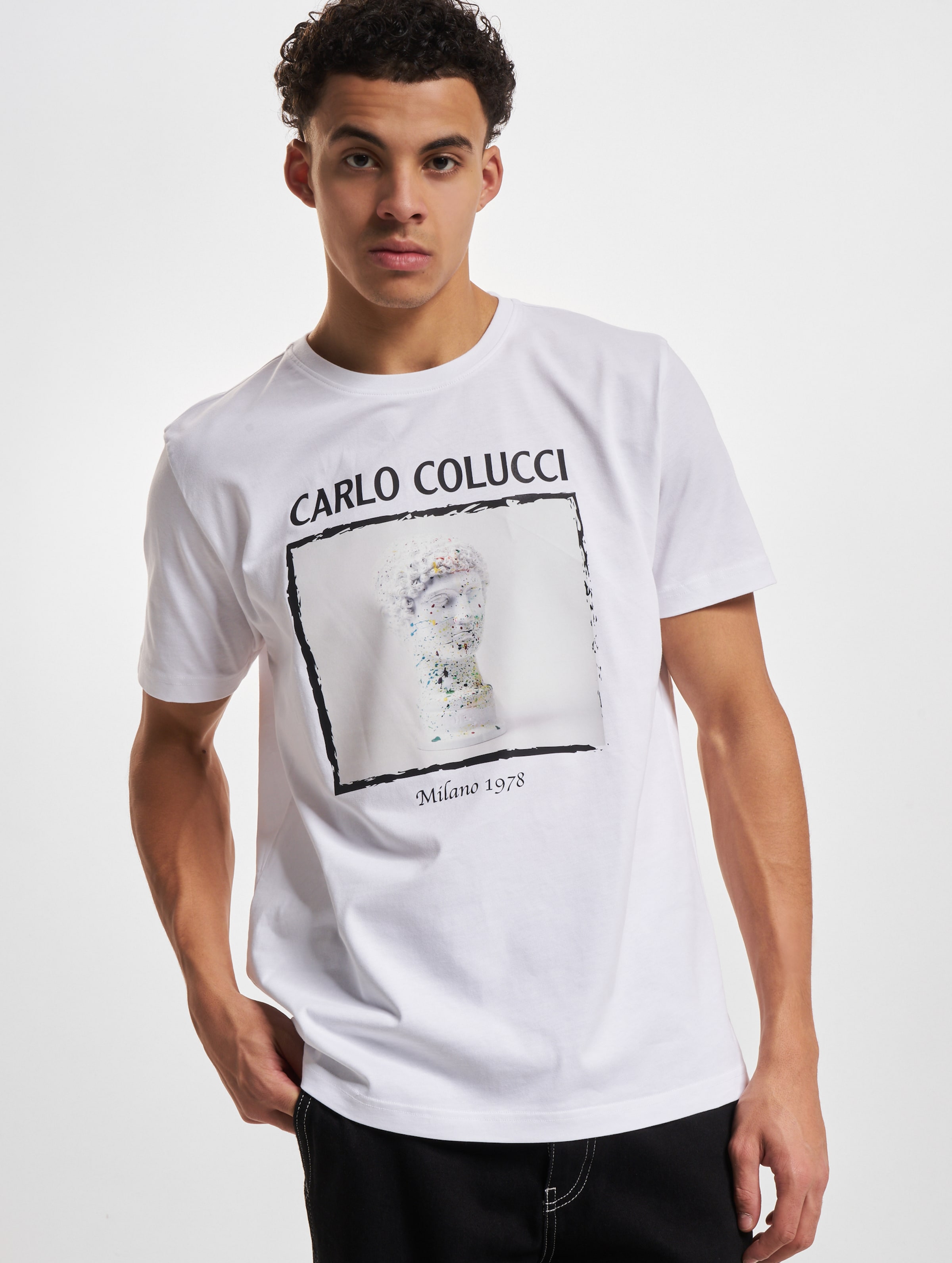 Carlo Colucci T-Shirts Mannen op kleur wit, Maat L