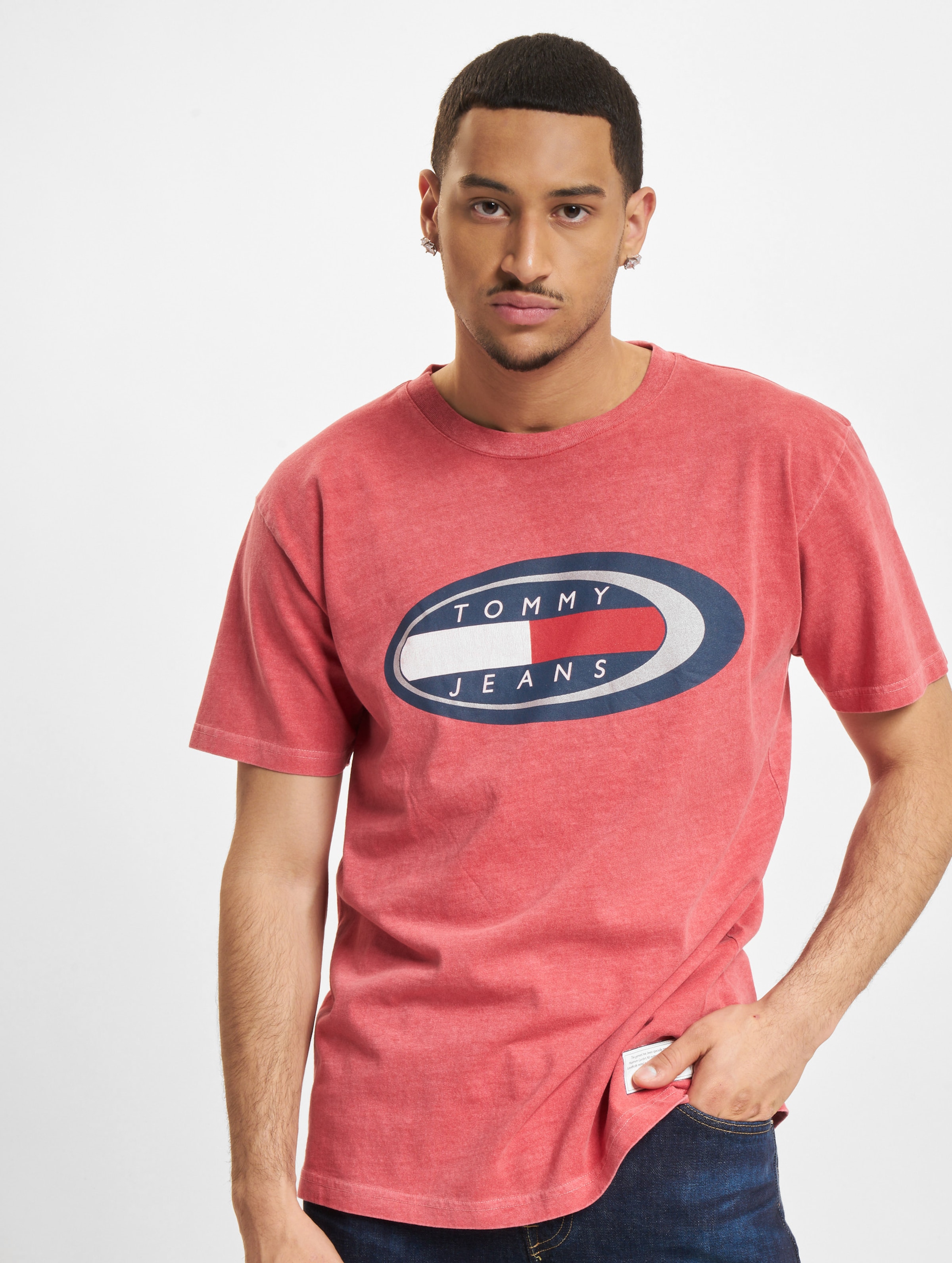 Tommy Jeans Summer Oval T-Shirt Männer,Unisex op kleur rood, Maat XXL