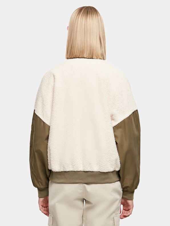 Ladies Oversized Sherpa Mixed Transition-1