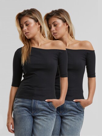 Ladies Organic Asymmetric Rib 2 Pack