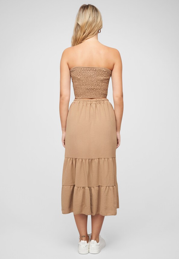 Musselin Longform Stufenrock und Bandeau Top-1