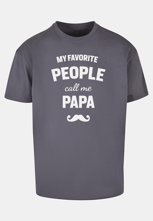 Fathers Day - My Favorite People Call Me Papa Heavy Oversize Tee-0