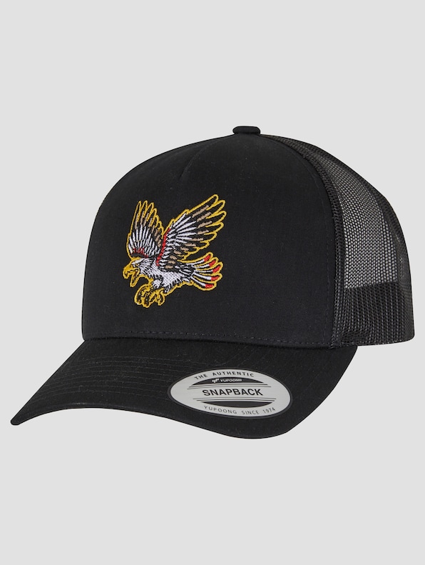 Mister Tee Bravery Eagle Trucker Cap 5-Panel Retro Trucker Cap-0
