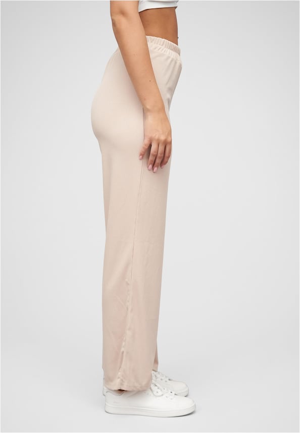 Sommer Hose mit weitem Beinschnitt und Ribbed Material-3
