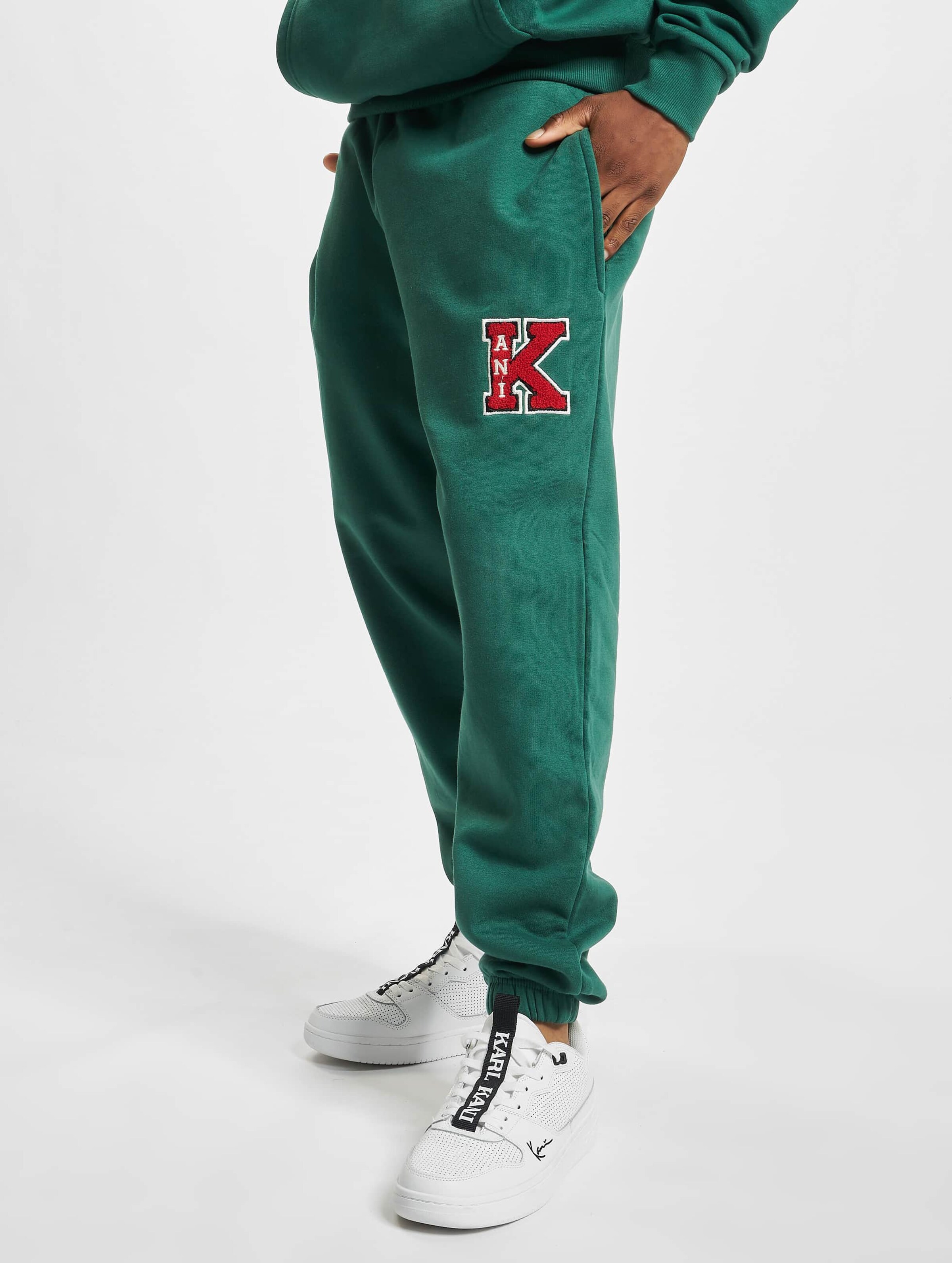 Karl Kani KM223-052-1 Retro Patch Slim Fit Sweatpants Mannen op kleur groen, Maat XL